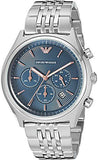 Emporio Armani Luigi Chronograph Quartz Blue Dial Silver Steel Strap Watch For Men - AR1974