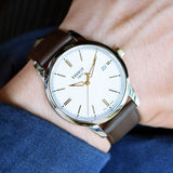 Tissot T Classic Dream White Dial Brown Leather Strap Watch for Men - T033.410.26.011.01