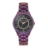 Michael Kors Lauryn Black Dial Purple Steel Strap Watch for Women - MK3724