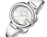 Gucci Guccissima Diamonds Mother of Pearl Dial Silver Steel Strap Watch For Women - YA134303