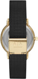 Armani Exchange Lola Three Hand Black Dial Black Mesh Strap Watch For Women - AX5548