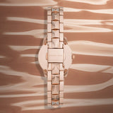 Michael Kors Runway Mother of Pearl Dial Rose Gold Steel Strap Watch For Women - MK6856