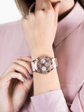 Guess Frontier Diamonds Rose Gold Dial Pink Rubber Strap Watch For Women - W1160L5