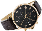 Tommy Hilfiger Daniel Black Dial Black Leather Strap Watch for Men - 1710379