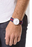 Daniel Wellington Classic Oxford White Dial Two Tone Nylon Strap Watch For Men - DW00100015