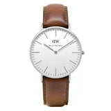 Daniel Wellington St Mawes White Dial Brown Leather Strap Watch For Men - DW00100052