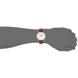 Daniel Wellington Dapper St Mawes White Dial Brown Leather Strap Watch For Men - DW00100083