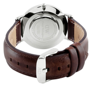 Daniel Wellington Classic Bristol White Dial Brown Leather Strap Watch For Women - DW00100056