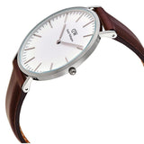 Daniel Wellington Classic Bristol Quartz White Dial Brown Leather Strap Watch For Men - DW00100023