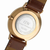 Daniel Wellington Classic St. Mawes White Dial Brown Leather Strap Watch for Men - DW00100035