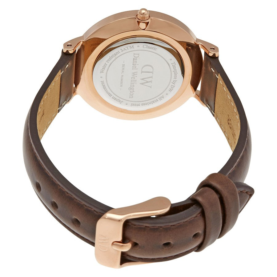 Daniel Wellington Classic Petite Bristol Black Dial Brown Leather