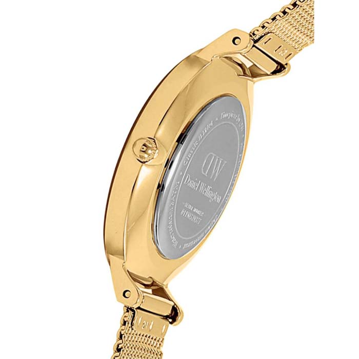 Daniel Wellington Bracciale Classico Tennis In Acciaio Inox Con Cristalli, Colore Oro, Regolabile (155-185 Mm), Unisex