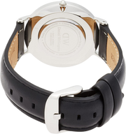 Daniel Wellington Classic Sheffield White Dial Black Leather Strap Watch For Women - DW00100053