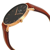 Daniel Wellington Classic St Mawes Black Dial Brown Leather Strap Watch For Men - DW00100124