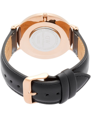 Daniel Wellington Classic Sheffield White Dial Black Leather Strap Watch For Men - DW00100007