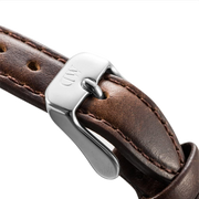 Daniel Wellington Classy Bristol White Dial Brown Leather Strap Watch For Women - DW00100070