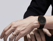 Daniel Wellington Classic Reading Black Dial Black Leather Strap Watch For Men - DW00100129