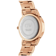 Daniel Wellington Iconic Link White Dial Rose Gold Steel Strap Watch For Women - DW00100211