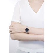 Daniel Wellington Petite Sterling Black Dial Silver Mesh Bracelet Watch For Women - DW00100218