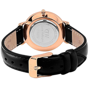 Daniel Wellington Classic Petite Sheffield Black Dial Black Leather Strap Watch For Women - DW00100224