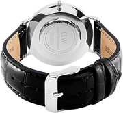 Daniel Wellington Classic Petite Reading White Dial Black Leather Strap Watch For Women - DW00100241