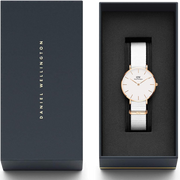 Daniel Wellington Classic Petite Dover White Dial White Nylon Strap Watch For Women - DW00100311