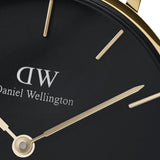 Daniel Wellington Classic Petite Black Dial Gold Mesh Bracelet Watch For Women - DW00100347