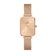 Daniel Wellington Quadro Unitone Rose Gold Dial Rose Gold Mesh Strap Watch For Women - DW00100484