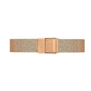Daniel Wellington Petite Pressed Melrose Black Dial Rose Gold Mesh Strap Watch For Women - DW00100440