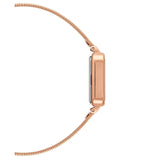 Daniel Wellington Quadro Studio White Dial Rose Gold Mesh Strap Watch For Women - DW00100517