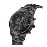 Daniel Wellington Iconic Chronograph Black Dial Black Steel Strap Watch For Men - DW00100642