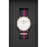 Daniel Wellington Classic Oxford White Dial Two Tone NATO Strap Watch For Men - DW00100001