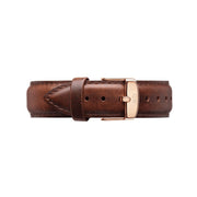 Daniel Wellington Classic Bristol White Dial Brown Leather Strap Watch For Women - DW00100039