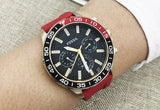 Fossil Bannon Multifunction Black Dial Red Silicone Strap Watch for Men - BQ2499