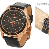 Coach Sullivan Chronograph Black Dial Black Leather Strap Watch for Men - 14602087