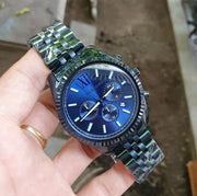 Michael Kors Lexington Chronograph Blue Dial Blue Steel Strap Watch for Men - MK8480