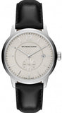 Burberry The Classic Horseferry Beige Dial Black Leather Strap Watch for Men - BU10000