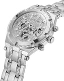 Guess Continental Silver Dial Silver Steel Strap Watch for Men - GW0261G1