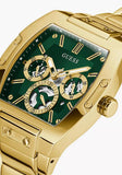 Guess Phoenix Multi Function Green Dial Gold Steel Strap Watch for Men - GW0456G3