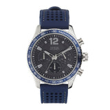 Guess Fleet Chronograph Black Dial Blue Rubber Strap Watch for Men - W0971G2