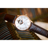 Tissot Tradition Powermatic 80 Open Heart Silver Dial Jam Tangan Tali Kulit Coklat Untuk Pria - T063.907.36.038.00