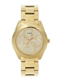 Guess G-Twist Gold Dial Gold Steel Strap Watch for Women - W1082L2