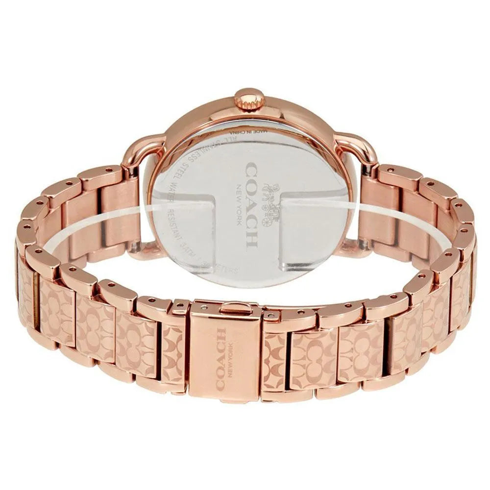 Coach Delancey White Dial Rose Gold Steel Strap Watch for Women - 14502497
