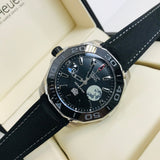 Jam Tangan Tag Heuer Aquaracer Calibre 5 Moon Black Dial Black Nylon Strap untuk Pria - WAY201J.FC6370