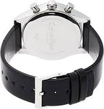 Calvin Klein Posh Silver Dial Black Leather Strap Watch for Men - K8Q371C6