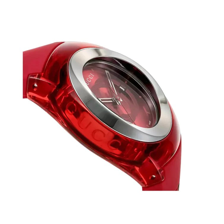 Gucci Sync XXL Quartz Red Dial Red Rubber Strap Unisex Watch - YA13710