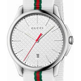 Gucci G Timeless Quartz White DIal White NATO Strap Watch For Men - YA126322