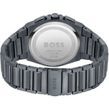 Hugo Boss Steer Chronograph Quartz Grey Dial Grey Steel Strap Watch For Men - 1513996