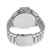 Diesel Mega Chief Chronograph White Dial Silver Steel Strap Watch For Men - DZ4328