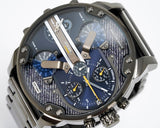 Diesel Big Daddy 2.0 Chronograph Blue Dial Grey Steel Strap Watch For Men - DZ7331